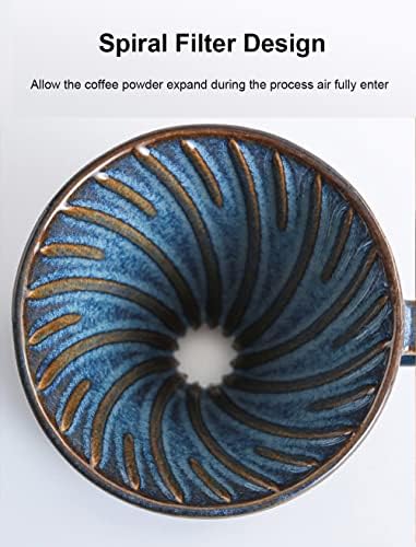 Filtro de gotejador de café de cerâmica 60 ângulo de ângulo de fabricação de capa de capa de café Transformação de copo de