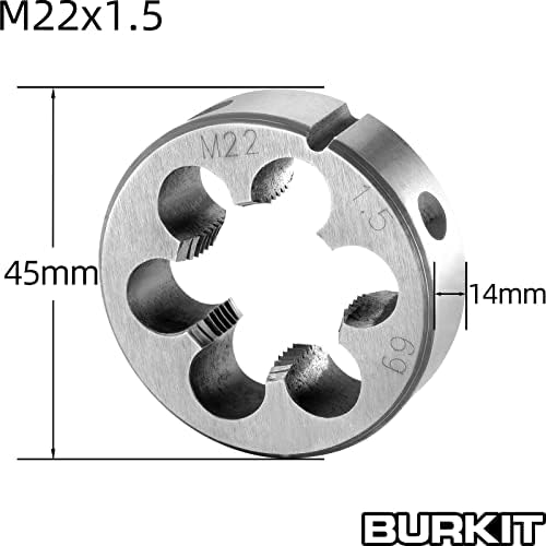 Burkit M22 x 1.5 Toque e Die Conjunto, M22 x 1,5 rosca da máquina Toque e a mão direita da matriz redonda