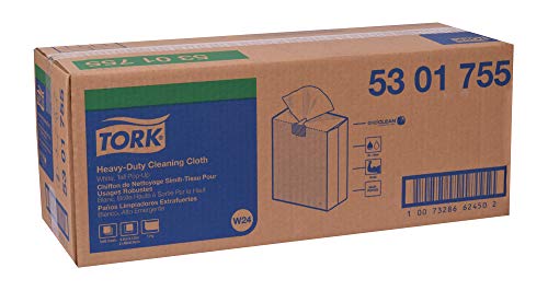 Tork para limpeza pesada pano branco W24, caixa pop-up, 5 x 80 panos, 5301755