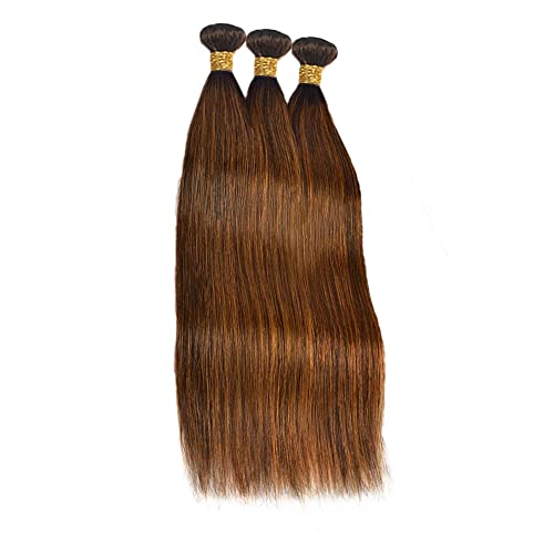 Ombre pacote cabelos humanos destacam feixes cabelos humanos marrons retos da virgem brasileira 3 pacote 16 18 18 polegadas