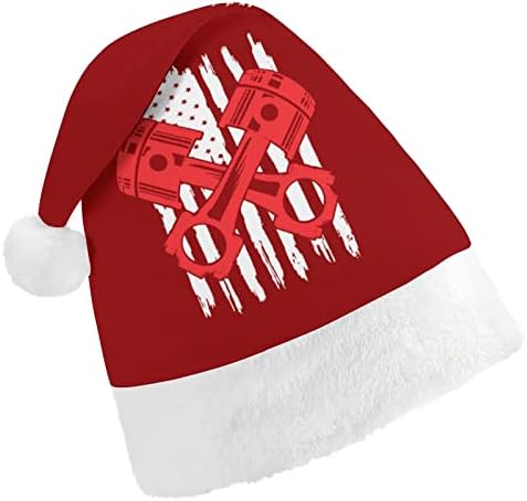 American Flag Car Mechanic Christmas Hat personalizada Papai Noel Chap