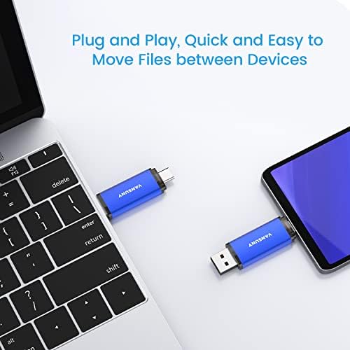 Vansuny 64GB 5 pacote USB Tipo-C unidades flash 2-em 1 Flash Dual Flash Drive USB A + USB C OTG Flash Drive para Android