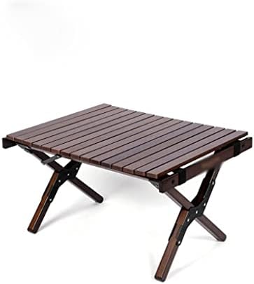 Eyhlkm Camping Outdoor Picnic Wood Desk dobring ovo rolo de nogueira portátil portátil tabela de turismo autônomo