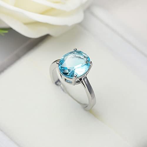 2023 Novo engajamento azul ou aninistro feminino anel de moda de zircão redondo anéis em forma de anel fofos anéis