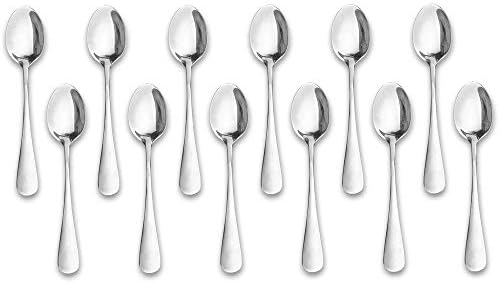 Demitasse Espresso Spoons, mini café de 12 peças pequenas colheres de aço inoxidável Bistro pequenas colheres para sobremesa, chá,