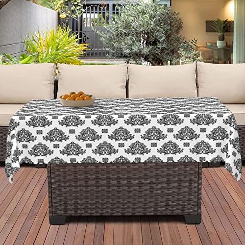 Toca de mesa de padrão de damasco 52x70 polegadas, roupas de mesa retângulo para mesas de 4 pés-Capa de mesa de impressão reutilizável