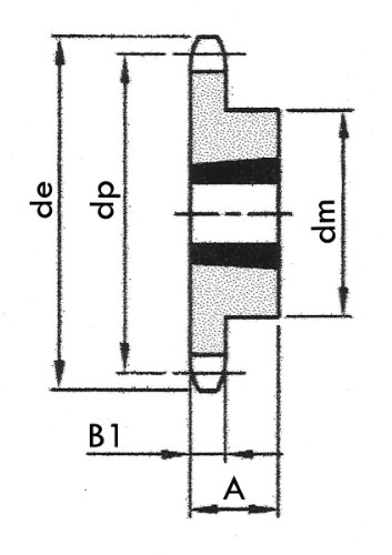 52TL12.1008 METRIC METRIC METRIC Lock 1008 Métrico de roda dentada ISO 10B-1 Chain, 12 dentes, 68.7832 mm de diâmetro