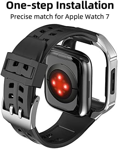 Conjuntos de estojos de banda macia e metal Nibyq para Apple Watch 45mm 44mm Strap Lunhur Sport Wrist para Iwatch Series 8 7 6 5 4 Se