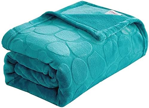 Fy Fiber House Flanela Lã Blanket Super Microfibra leve leve com estampa de pedra para sofá, 60 x80, cerceta