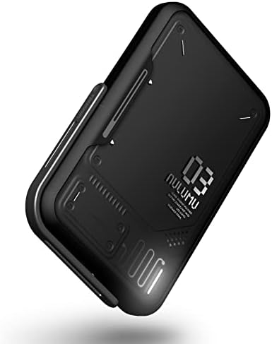 Aulumu M03 Bateria magnética [para MagSafe] com bateria de suporte 3.500mAh, carregador portátil sem fio compatível com o iPhone 14/13/12 Series, preto