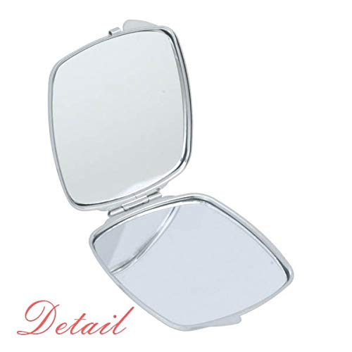 Cabo de carregamento de plugue Black Pattern Mirror portátil Compact Pocket Maquiagem de dupla face vidro