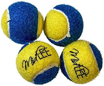 Bolas de tênis de cão médio - pacote azul/amarelo de 4