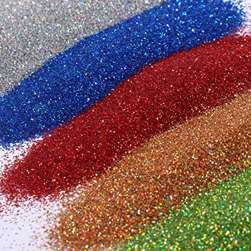 Conjunto de pó de glitter holográfico holográfico do CEYA 28 cores, 9,87oz/280g Glitter artesanal 1/128 ”0,008” 0,2 mm para lodo de resina epóxi artesanato jóia de jóias de artes