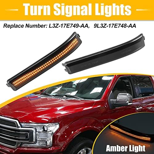 X Autohaux LED Turn Signal Light Light para Ford F-150 2009-2014 9L3Z-17E749-AA Vista traseira Minzenador Luzes