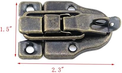 GEESATIS 2 par de trava de bronze Hasp com mini trava, para caixa de porta de baú de caixa de caixa HASPS, com parafusos