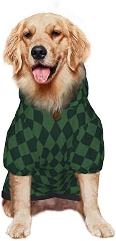 Capuz de cachorro grande, capuz verde-patrick, suéter de roupa de estimação com chapéu de gato macio casaco xx-largo