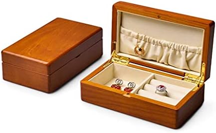 Jóias Caixa de jóias Caixa de armazenamento de madeira maciça Brincos de briários