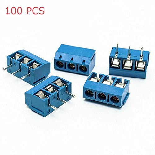 Lightweight 100pcs 5,08mm compacto 3 pino plug-in PCB parafuso Terminal Block Connector KF301-3P