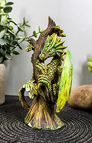 Ebros dryad gaia árvore entr dragão empoleirando -se em ramo estátua colecionável estátua mítica idade de fantasia