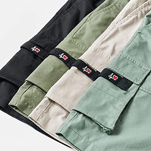 Miashui shorts respiráveis ​​homens algodão macacão de algodão de verão calças de vários bolsos masculinos de cinco pontos casuais