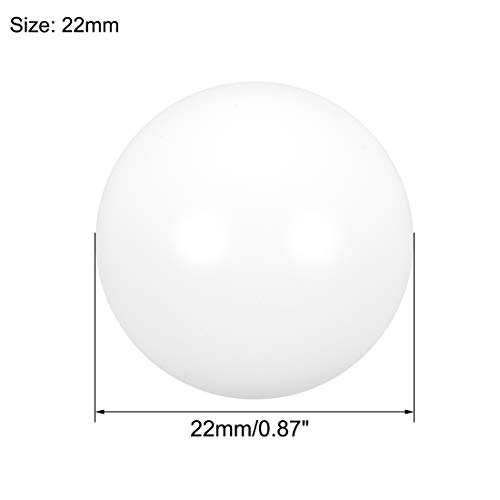 Bola Uxcell Ptfe, 22 mm de diâmetro, acabamento no solo, bomba pneumática do diafragma Branco, 5pcs
