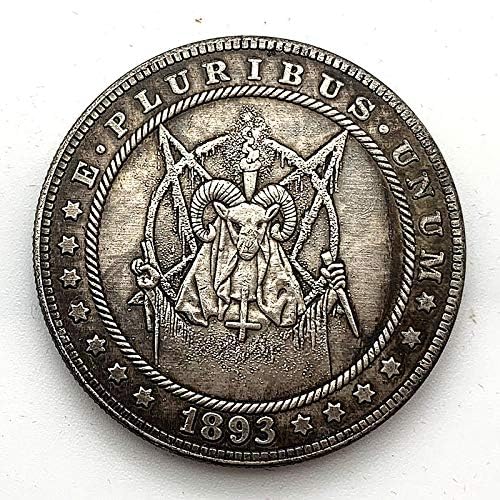 Copiar moeda de 1893 moeda de moeda de cabra lobo de cabra coin favorito moeda comemorativa prata banhada a sorte cunhagem