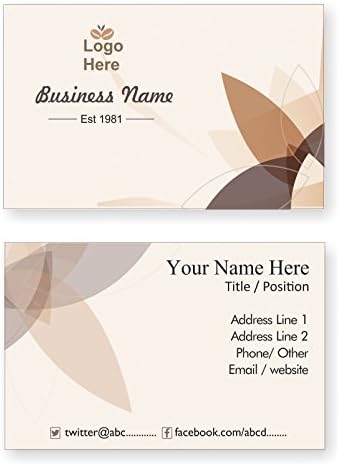 Cartão de visita personalizado com seus detalhes personalizados Card de visita marrom-Front110 lbs-Thick Paper