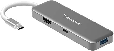 Sabrent 8-in-1 USB Tipo-C Hub com saída HDMI, 3 portas USB 3.0, 1 porta USB 2.0, SD/MicroSD Multi-Cart Reader [4K e