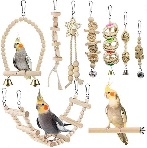 Bird Swing Toys, mastigando a gaiola de brechas da escada de brechas de gaiola de pássaro escalada para pertences, periquito, conure, cacabel, mynah, pássaros amorosos, tentilhões e outros pássaros pequenos a médios