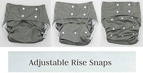 Fralda de pano de bolso adulto kawaii com 1 inserção/reutilizável ajustável para roupas íntimas de proteção contra cuidados