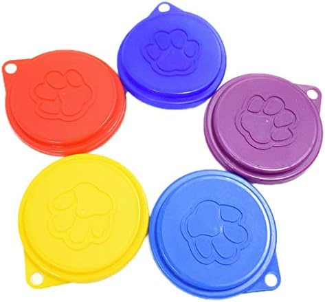 UKD Beautiful Dog Storage Top Cap Food Can Tin Cover Lid Cat Puppy Food pode reutilizável, 1pc Random Color New LanomePulabo