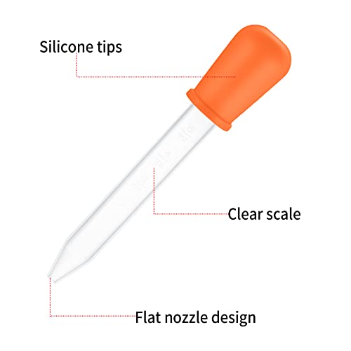 22 PCs 5ml Pipetas líquidas Droppers, Grootper de Cara Medicina de Silicone para Crianças, Droppers Clear Pipetas com Dicas