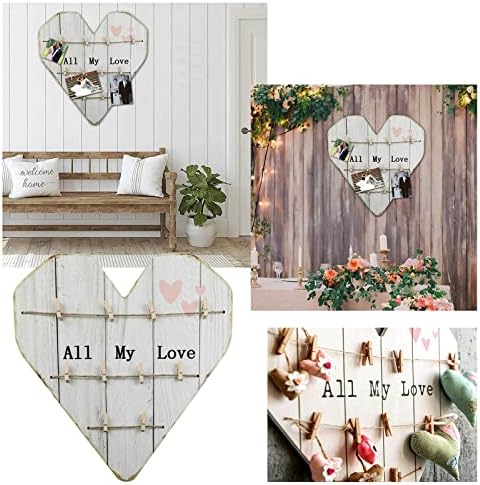 Decorações de fotografia de clipe de parede de amor de madeira Decorações de casamento clipe de foto pendurado etiqueta