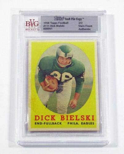 1958 Topps Vault Arquivo Cópia Dick Bielski #111 Philadelphia Eagles BVG 2/2 - Cartões de futebol