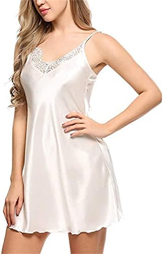 Cetim de cetim feminino Strap roupas de noite Sexy Babydoll Chemise V Neck Sleepwear Roupa de lingerie vestido de lingerie