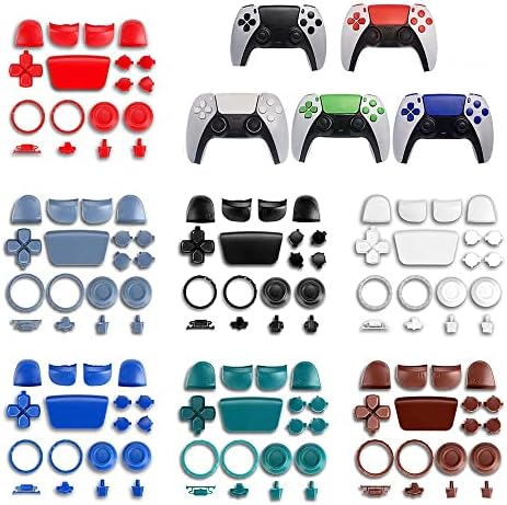 Botões de gatilho de botão completo Ambertown DPAD R1 L1 R2 L2 Chave de direção abxy Button Set para PS5 Playstion