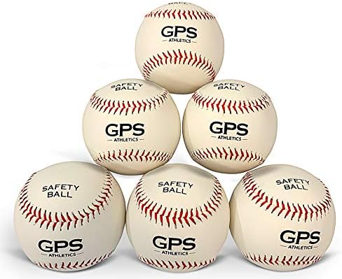 GPS Athletics Softballs - Conjunto de 6 beisebols de prática para crianças - Bandolas de arremesso de treinador - bolas de beisebol suaves para crianças - adequadas para iniciantes - Boliteiras de baixo impacto - 6 PCs por pacote