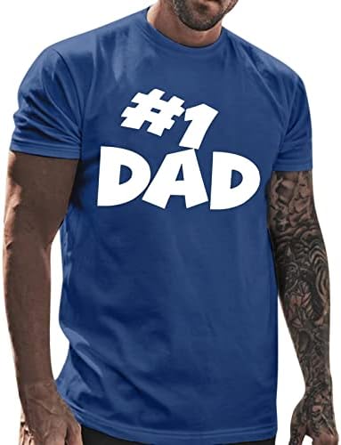 Camisas esportivas para homens Manga de verão T blusa de pescoço Tops Pai casual redonda T Print Camise