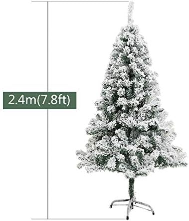 ZPEE PVC Snow Flocked Natal Tree, pinheiro artificial com suporte de metal fácil de montar retardador de incêndio