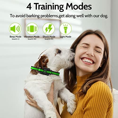 Dogstop Treinamento de cães colarinho de cachorro elétrico Cola de choque com 4 modos de treinamento e alcance remoto recarregável à prova d'água para cães pequenos médios grandes para cães pequenos médios