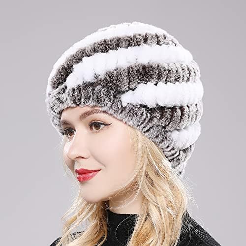 Winter Women Hat Natural Cap chapéu de inverno para mulheres menina quente Cradelies de malha de verdade
