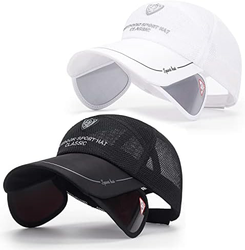 2 pacote chapéus de viseira de golfe sol para mulheres, chapéus de boné de tampa de golfe retrátil ajustável para mulheres