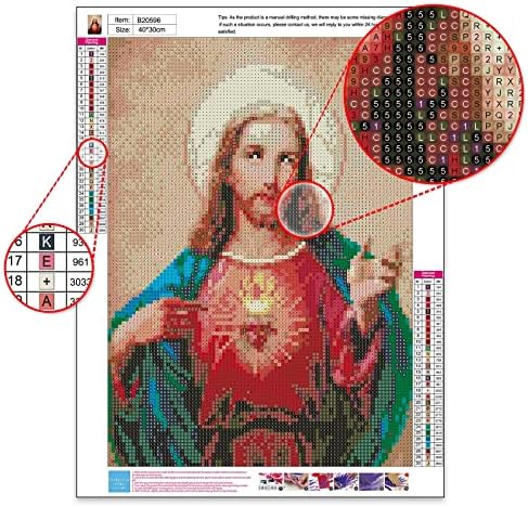 Avpdupu Jesus Diamante Kits para adultos e crianças, Santo Diamante Religioso Pintura Jesus, Jesus Diamond Art Kits para decoração