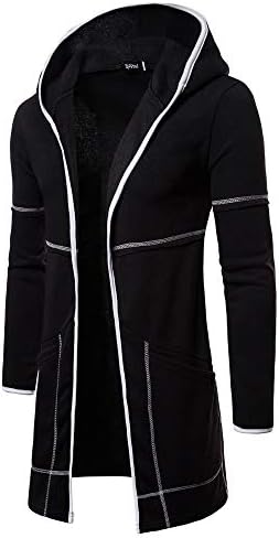 Dudubaby moda masculina com capuz de casaco sólido Cardigan Blouse de manga longa para fora