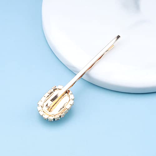 Allereyae Cristal Hair Pins Barrette Greet Rhinestone Cleartte Barrette Gold Cz Emerald Cabeças de cabeça decorativa clipe