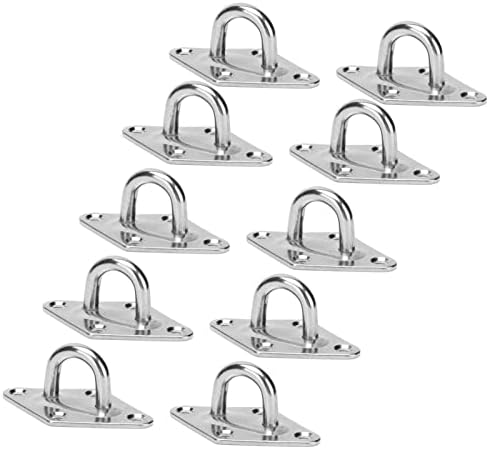 Placa de olho Walfront 10pcs, 316 Aço inoxidável Praot de suspensão pesada Hammock Hooks Fivele fixa marinha para instalação