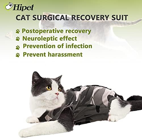 Suporte de recuperação de cirurgia de gato de Hipet para feridas abdominais ou doenças de pele, substituto e-colar e