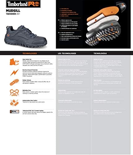Timberland Pro Man's Mudsill Baixa Segurança em aço Toe Sapato Industrial de Trabalho, Gray/Sapphire, 10 m