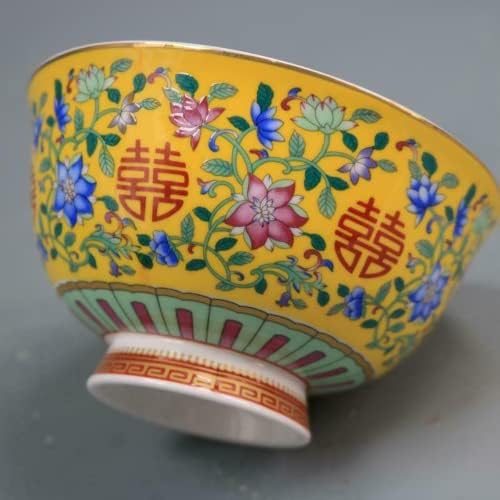 11,7 cm chinês Qing Qianlong Famille Rose Porcelain Pattern Pattern Pattern Bowl