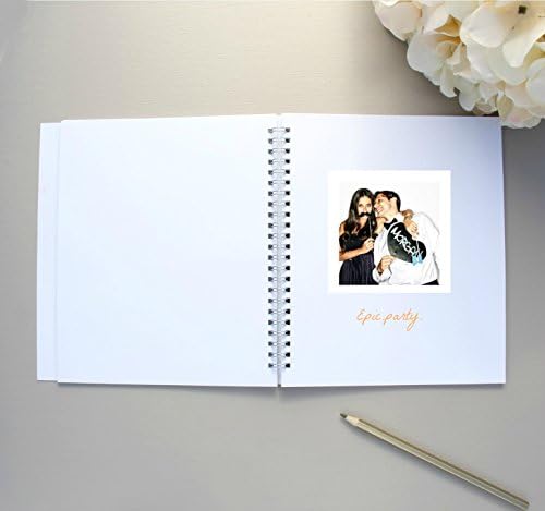 Livro de convidados de casamento rústico. Livro de convidados da foto Livro de convidados de chuveiro de noiva Rose Rose Gold Foil, SoftCover 8.5 x 7. Photo Guestbook em branco páginas, livro de visitas de aniversário, decorações de rosa de casamento rústico